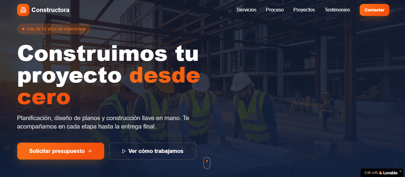 Landing Page - Construcción